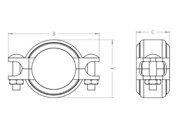 1200 PSI EPDM Grooved End Coupling , DN200 Grooved Pipe Connection